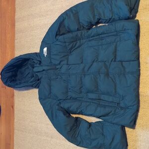 Women's The North Face Quilted Down Parka Puffer Jacket Size Medium Green